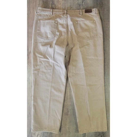 LL Bean Double L Classic Fit Mens 44x29 Plaid Flannel Lined Light Brown Denim - Picture 9 of 13